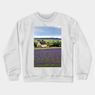 Lavender Field Summer Flowers Cotswolds England Crewneck Sweatshirt
